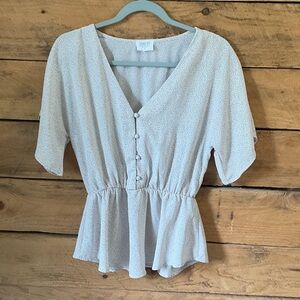Sienna Sky White Peplum Blouse